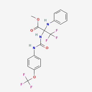 molecular formula C18H15F6N3O4 B6127933 methyl 2-anilino-3,3,3-trifluoro-N-({[4-(trifluoromethoxy)phenyl]amino}carbonyl)alaninate 
