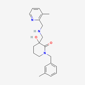 molecular formula C21H27N3O2 B6127938 3-hydroxy-1-(3-methylbenzyl)-3-({[(3-methyl-2-pyridinyl)methyl]amino}methyl)-2-piperidinone 