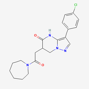 molecular formula C20H23ClN4O2 B6127962 6-[2-(1-azepanyl)-2-oxoethyl]-3-(4-chlorophenyl)-6,7-dihydropyrazolo[1,5-a]pyrimidin-5(4H)-one 