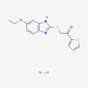 molecular formula C15H15BrN2O2S2 B6127970 2-[(5-ethoxy-1H-benzimidazol-2-yl)thio]-1-(2-thienyl)ethanone hydrobromide 