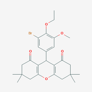 molecular formula C26H31BrO5 B6127996 9-(3-bromo-4-ethoxy-5-methoxyphenyl)-3,3,6,6-tetramethyl-3,4,5,6,7,9-hexahydro-1H-xanthene-1,8(2H)-dione 