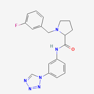 molecular formula C19H19FN6O B6128003 1-(3-fluorobenzyl)-N-[3-(1H-tetrazol-1-yl)phenyl]prolinamide 