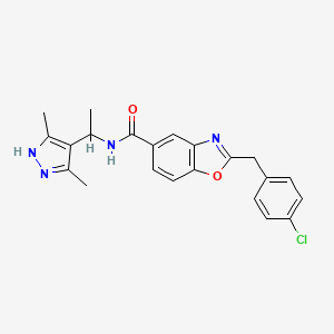 2-(4-chlorobenzyl)-N-[1-(3,5-dimethyl-1H-pyrazol-4-yl)ethyl]-1,3-benzoxazole-5-carboxamide