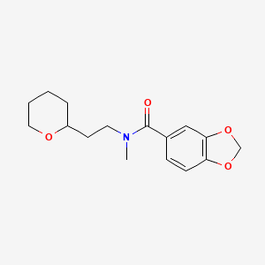 molecular formula C16H21NO4 B6128025 N-methyl-N-[2-(tetrahydro-2H-pyran-2-yl)ethyl]-1,3-benzodioxole-5-carboxamide 