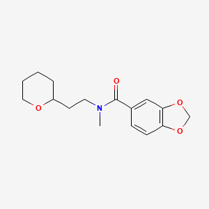 N-methyl-N-[2-(tetrahydro-2H-pyran-2-yl)ethyl]-1,3-benzodioxole-5-carboxamide