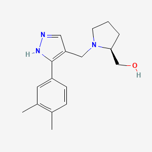 molecular formula C17H23N3O B6128027 ((2S)-1-{[3-(3,4-dimethylphenyl)-1H-pyrazol-4-yl]methyl}-2-pyrrolidinyl)methanol 