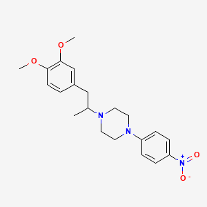 molecular formula C21H27N3O4 B6128033 1-[2-(3,4-dimethoxyphenyl)-1-methylethyl]-4-(4-nitrophenyl)piperazine 