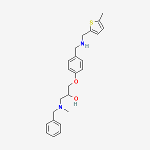 molecular formula C24H30N2O2S B6128052 1-[benzyl(methyl)amino]-3-[4-({[(5-methyl-2-thienyl)methyl]amino}methyl)phenoxy]-2-propanol 