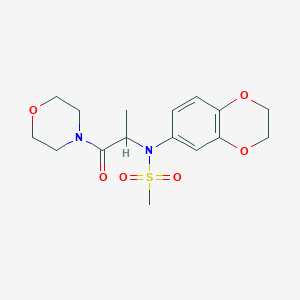 molecular formula C16H22N2O6S B6128058 N-(2,3-dihydro-1,4-benzodioxin-6-yl)-N-[1-methyl-2-(4-morpholinyl)-2-oxoethyl]methanesulfonamide 