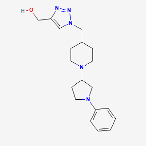molecular formula C19H27N5O B6128063 (1-{[1-(1-phenyl-3-pyrrolidinyl)-4-piperidinyl]methyl}-1H-1,2,3-triazol-4-yl)methanol bis(trifluoroacetate) (salt) 