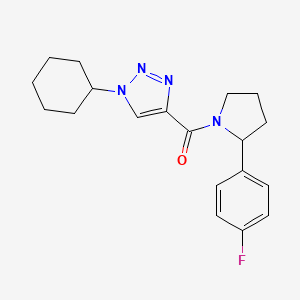 molecular formula C19H23FN4O B6128070 1-cyclohexyl-4-{[2-(4-fluorophenyl)-1-pyrrolidinyl]carbonyl}-1H-1,2,3-triazole 