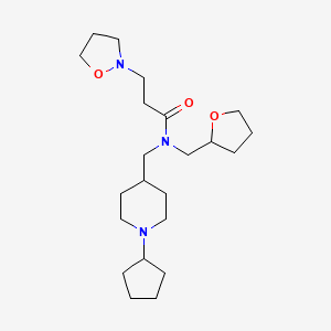 molecular formula C22H39N3O3 B6128075 N-[(1-cyclopentyl-4-piperidinyl)methyl]-3-(2-isoxazolidinyl)-N-(tetrahydro-2-furanylmethyl)propanamide 