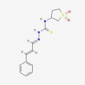 molecular formula C14H17N3O2S2 B6128084 3-phenylacrylaldehyde N-(1,1-dioxidotetrahydro-3-thienyl)thiosemicarbazone 