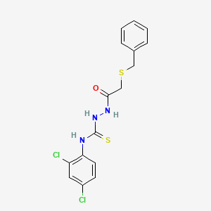 2-[(benzylthio)acetyl]-N-(2,4-dichlorophenyl)hydrazinecarbothioamide