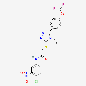 N-(4-chloro-3-nitrophenyl)-2-({5-[4-(difluoromethoxy)phenyl]-4-ethyl-4H-1,2,4-triazol-3-yl}thio)acetamide