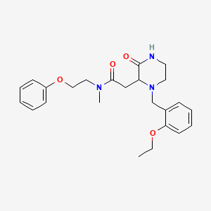 molecular formula C24H31N3O4 B6128139 2-[1-(2-ethoxybenzyl)-3-oxo-2-piperazinyl]-N-methyl-N-(2-phenoxyethyl)acetamide 