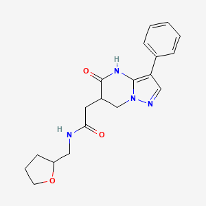 molecular formula C19H22N4O3 B6128162 2-(5-oxo-3-phenyl-4,5,6,7-tetrahydropyrazolo[1,5-a]pyrimidin-6-yl)-N-(tetrahydro-2-furanylmethyl)acetamide 