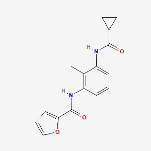 molecular formula C16H16N2O3 B6128175 N-{3-[(cyclopropylcarbonyl)amino]-2-methylphenyl}-2-furamide 