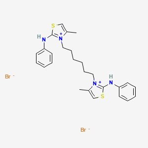 molecular formula C26H32Br2N4S2 B6128182 N-[(2Z)-4-methyl-3-{6-[(2Z)-4-methyl-2-(phenylimino)-1,3-thiazol-3(2H)-yl]hexyl}-1,3-thiazol-2(3H)-ylidene]aniline dihydrobromide 