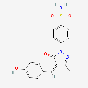 molecular formula C17H15N3O4S B6128188 4-[4-(4-hydroxybenzylidene)-3-methyl-5-oxo-4,5-dihydro-1H-pyrazol-1-yl]benzenesulfonamide 