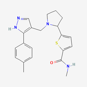 molecular formula C21H24N4OS B6128213 N-methyl-5-(1-{[3-(4-methylphenyl)-1H-pyrazol-4-yl]methyl}-2-pyrrolidinyl)-2-thiophenecarboxamide 