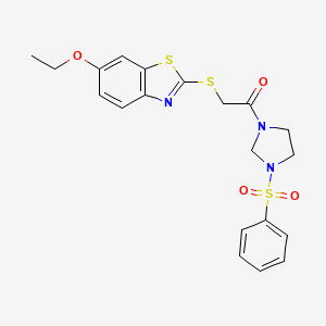 6-ethoxy-2-({2-oxo-2-[3-(phenylsulfonyl)imidazolidin-1-yl]ethyl}thio)-1,3-benzothiazole