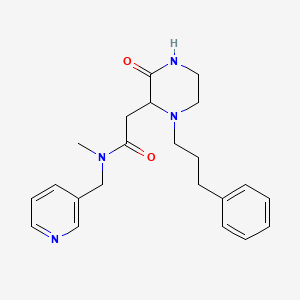 molecular formula C22H28N4O2 B6128264 N-methyl-2-[3-oxo-1-(3-phenylpropyl)-2-piperazinyl]-N-(3-pyridinylmethyl)acetamide 