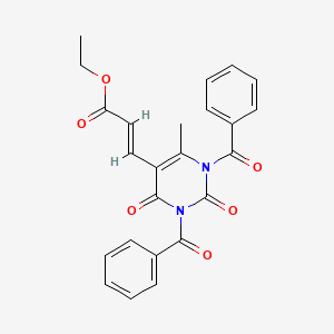 molecular formula C24H20N2O6 B6128281 ethyl 3-(1,3-dibenzoyl-6-methyl-2,4-dioxo-1,2,3,4-tetrahydro-5-pyrimidinyl)acrylate 