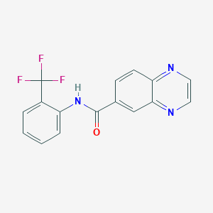 molecular formula C16H10F3N3O B6128292 N-[2-(trifluoromethyl)phenyl]-6-quinoxalinecarboxamide 