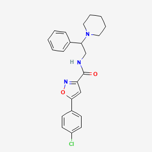 molecular formula C23H24ClN3O2 B6128304 5-(4-chlorophenyl)-N-[2-phenyl-2-(1-piperidinyl)ethyl]-3-isoxazolecarboxamide 