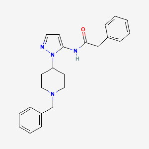 molecular formula C23H26N4O B6128313 N-[1-(1-benzyl-4-piperidinyl)-1H-pyrazol-5-yl]-2-phenylacetamide 