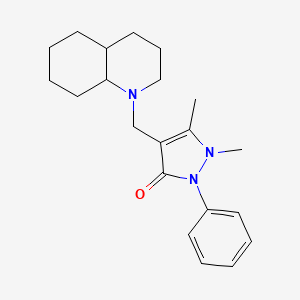 molecular formula C21H29N3O B6128317 1,5-dimethyl-4-(octahydro-1(2H)-quinolinylmethyl)-2-phenyl-1,2-dihydro-3H-pyrazol-3-one 