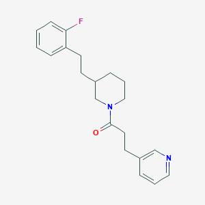 molecular formula C21H25FN2O B6128330 3-(3-{3-[2-(2-fluorophenyl)ethyl]-1-piperidinyl}-3-oxopropyl)pyridine 