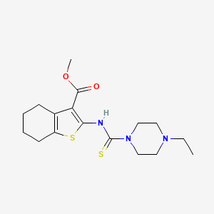 molecular formula C17H25N3O2S2 B6128351 methyl 2-{[(4-ethyl-1-piperazinyl)carbonothioyl]amino}-4,5,6,7-tetrahydro-1-benzothiophene-3-carboxylate 
