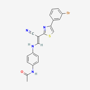 molecular formula C20H15BrN4OS B6128379 N-[4-({2-[4-(3-bromophenyl)-1,3-thiazol-2-yl]-2-cyanovinyl}amino)phenyl]acetamide 