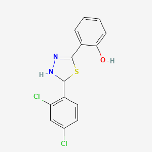 molecular formula C14H10Cl2N2OS B6128384 2-[5-(2,4-dichlorophenyl)-4,5-dihydro-1,3,4-thiadiazol-2-yl]phenol 