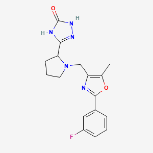 5-(1-{[2-(3-fluorophenyl)-5-methyl-1,3-oxazol-4-yl]methyl}-2-pyrrolidinyl)-2,4-dihydro-3H-1,2,4-triazol-3-one