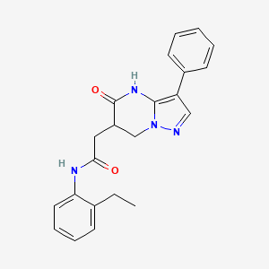 molecular formula C22H22N4O2 B6128395 N-(2-ethylphenyl)-2-(5-oxo-3-phenyl-4,5,6,7-tetrahydropyrazolo[1,5-a]pyrimidin-6-yl)acetamide 