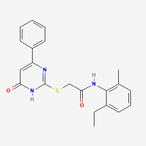 molecular formula C21H21N3O2S B6128403 N-(2-ethyl-6-methylphenyl)-2-[(6-oxo-4-phenyl-1,6-dihydro-2-pyrimidinyl)thio]acetamide 