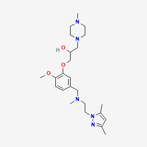 molecular formula C24H39N5O3 B6128410 1-(5-{[[2-(3,5-dimethyl-1H-pyrazol-1-yl)ethyl](methyl)amino]methyl}-2-methoxyphenoxy)-3-(4-methyl-1-piperazinyl)-2-propanol 