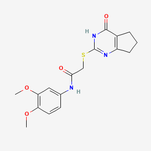N-(3,4-dimethoxyphenyl)-2-[(4-oxo-4,5,6,7-tetrahydro-3H-cyclopenta[d]pyrimidin-2-yl)thio]acetamide
