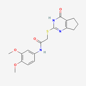 molecular formula C17H19N3O4S B6128412 N-(3,4-dimethoxyphenyl)-2-[(4-oxo-4,5,6,7-tetrahydro-3H-cyclopenta[d]pyrimidin-2-yl)thio]acetamide 