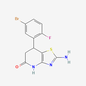 molecular formula C12H9BrFN3OS B6128429 2-amino-7-(5-bromo-2-fluorophenyl)-6,7-dihydro[1,3]thiazolo[4,5-b]pyridin-5(4H)-one 