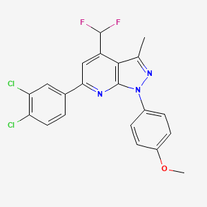 molecular formula C21H15Cl2F2N3O B6128436 6-(3,4-dichlorophenyl)-4-(difluoromethyl)-1-(4-methoxyphenyl)-3-methyl-1H-pyrazolo[3,4-b]pyridine 