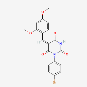 1-(4-bromophenyl)-5-(2,4-dimethoxybenzylidene)-2,4,6(1H,3H,5H)-pyrimidinetrione