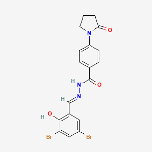 molecular formula C18H15Br2N3O3 B6128452 N'-(3,5-dibromo-2-hydroxybenzylidene)-4-(2-oxo-1-pyrrolidinyl)benzohydrazide 