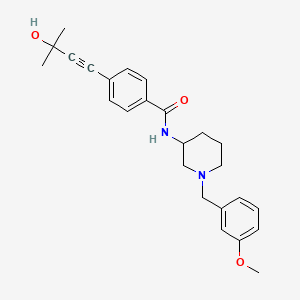 molecular formula C25H30N2O3 B6128458 4-(3-hydroxy-3-methyl-1-butyn-1-yl)-N-[1-(3-methoxybenzyl)-3-piperidinyl]benzamide 