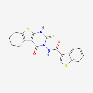 molecular formula C19H15N3O2S3 B6128497 N-(2-mercapto-4-oxo-5,6,7,8-tetrahydro[1]benzothieno[2,3-d]pyrimidin-3(4H)-yl)-1-benzothiophene-3-carboxamide 