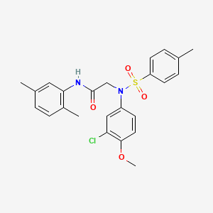 molecular formula C24H25ClN2O4S B6128508 N~2~-(3-chloro-4-methoxyphenyl)-N~1~-(2,5-dimethylphenyl)-N~2~-[(4-methylphenyl)sulfonyl]glycinamide 