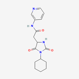 2-(1-cyclohexyl-2,5-dioxo-4-imidazolidinyl)-N-3-pyridinylacetamide